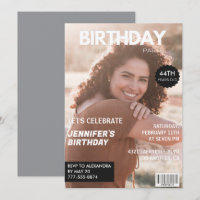 Modern 44th birthday invitations Stylish Magazine