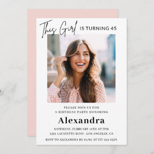 Modern 45th birthday invitations Photo Elegant