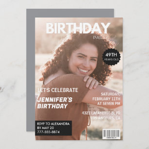 Modern 49th birthday invitations Stylish Magazine
