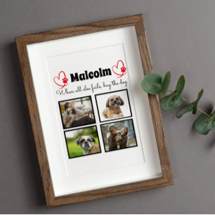 Modern 4 dog photo collage Plaque
