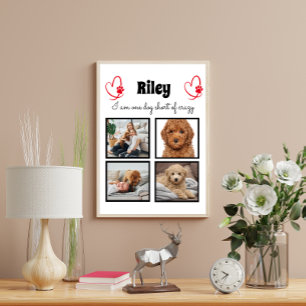 Modern 4 dog photo - personalised collage Poster