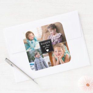 Modern 4 Kids Photo Collage Square Sticker