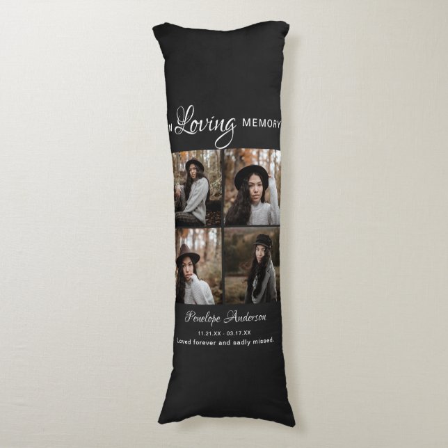 Modern 4 Photo Body Pillow (Front Vertical)