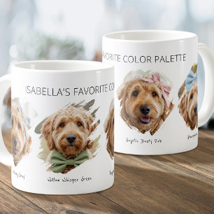 Modern 4 Photo Brushstroke Pet Colour Palette Coffee Mug