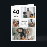 Modern 4 Photo Collage | Birthday Card<br><div class="desc">Friends and family will love these contemporary 4 photo collage birthday cards,  with a script font which says 'HAPPY BIRTHDAY' and in bold says 'AGE & NAME'.  The text font style,  size and colour can be changed by clicking on the customise further link after personalising.</div>