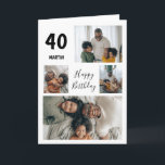 Modern 4 Photo Collage | Birthday Card<br><div class="desc">Friends and family will love these contemporary 4 photo collage birthday cards,  with a script font which says 'HAPPY BIRTHDAY' and in bold says 'AGE & NAME'.  The text font style,  size and colour can be changed by clicking on the customise further link after personalising.</div>