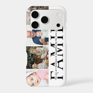 Modern 4 Photo Collage Family christmas quote