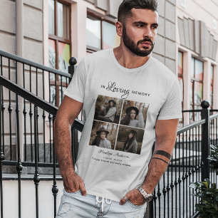 Modern 4 Photo Collage Funeral T-Shirt