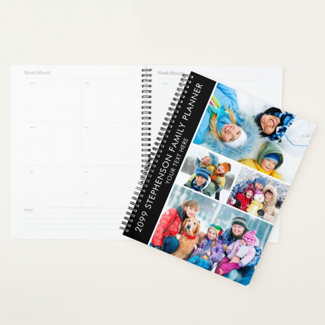 Modern 4 Photo Collage Personalised Custom Planner (Display)