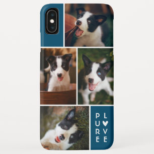 Modern 4 Photo Collage Pure Love Blue iPhone XS Max Case