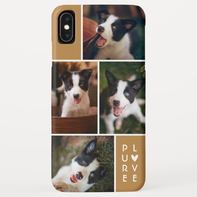 Modern 4 Photo Collage | Pure Love | Deep Gold Case-Mate iPhone Case (Back)