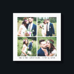 Modern 4 Photo Collage Wedding Canvas Print<br><div class="desc">Modern 4 Photo Collage Wedding Canvas Print</div>