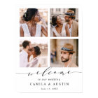 Modern 4 Photo Collage Wedding Welcome Sign
