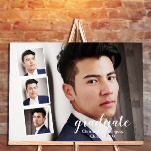Modern 4 Photo Graduation Acrylic Sign
