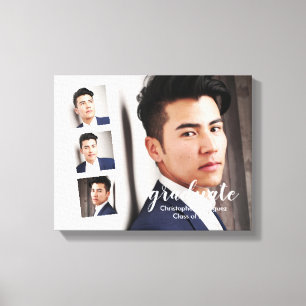 Modern 4 Photo Graduation Canvas Print