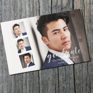 Modern 4 Photo Graduation Guest Book