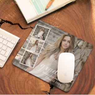 Modern 4 Photo Graduation Mouse Mat