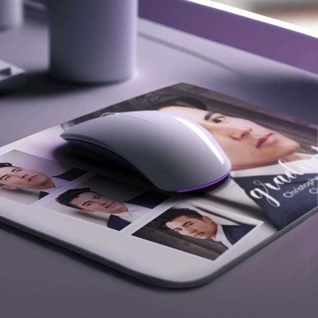 Modern 4 Photo Graduation Mouse Mat (Creator Uploaded)