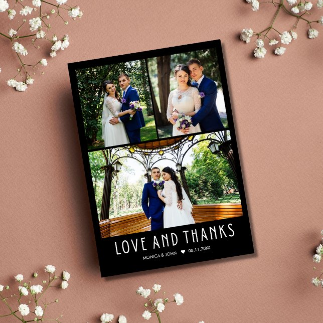  Modern 4 Photo Wedding Thank You  (Creator Uploaded)