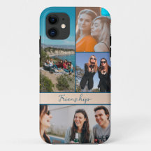 Modern 4 Photos friends Collage iPhone Case