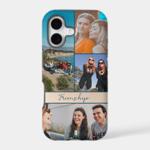 Modern 4 Photos friends Collage iPhone Case