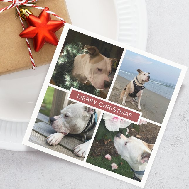 Modern 4 Photos Grid Paper Napkin (Modern 4 Photos Grid Paper Napkins)