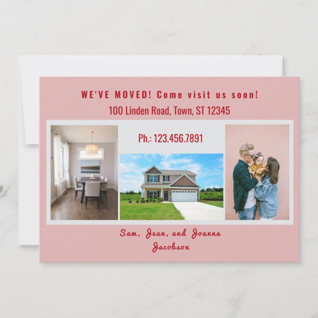 Modern 4 Photos We've Moved Moving Announcement (Front)