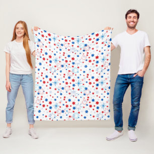 Modern 4th July Pattern 02 Fleece Blanket