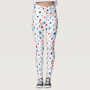 Modern 4th July Pattern 02 N BG Leggings