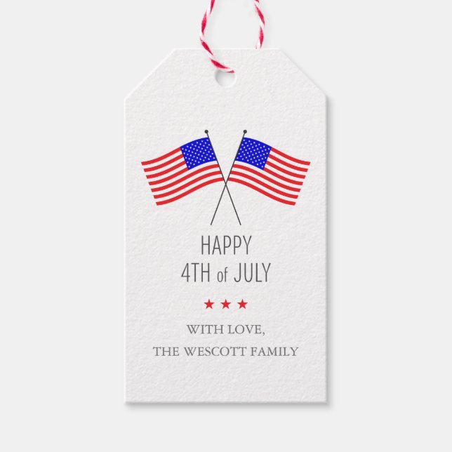 Modern 4th of July Gift Tags (Front)