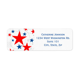 Modern 4th of July Patriotic Red White Blue Stars
