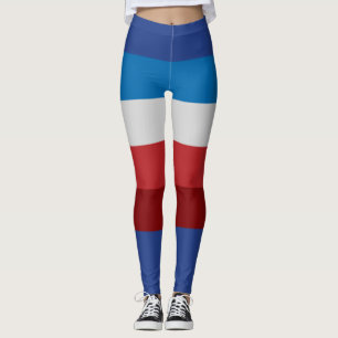 Modern 4th of July Retro Multicolor Striped Leggings