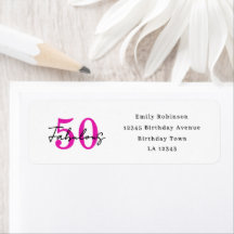 Modern 50 and Fabulous 50th Birthday Party Address