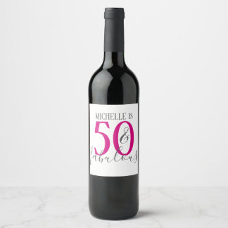 Modern 50 and Fabulous Birthday Party Wine Labels