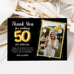 Modern 50th Adult Birthday Photo Invitation