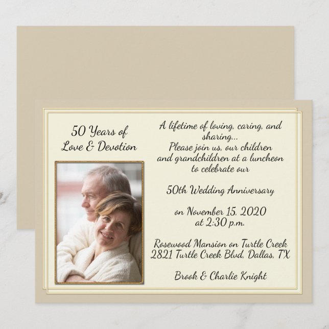Modern 50th Anniversary Celebration Invitation (Front/Back)