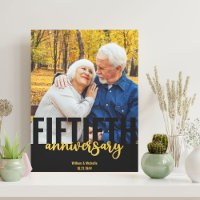 Modern 50th Anniversary Golden Wedding Photo