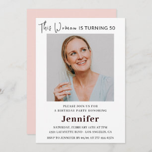 Modern 50th birthday invitations for her Photo