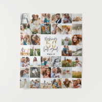 Modern 50th birthday multi photo script gift fleec