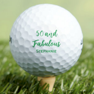 Modern 50th birthday party chic green golf balls