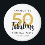 Modern 50th Birthday Party Script Custom Swag Magnet<br><div class="desc">Enjoy your special 50th birthday milestone in style with this elegant typography,  50 and fabulous birthday party custom magnet. Personalise it by adding a name,  and date to make it unique for your special birthday bash.</div>