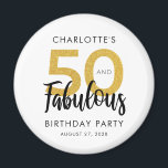 Modern 50th Birthday Party Script Custom Swag Magnet<br><div class="desc">Enjoy your special 50th birthday milestone in style with this elegant typography,  50 and fabulous birthday party custom magnet. Personalise it by adding a name,  and date to make it unique for your special birthday bash.</div>