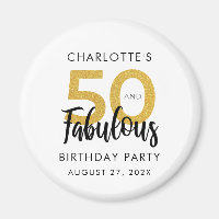 Modern 50th Birthday Party Script Custom Swag