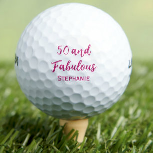 Modern 50th birthday party simple pink golf balls