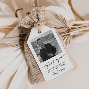 Modern 50th Birthday Photo  Gift Tags