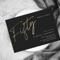 Modern 50th birthday simple stylish elegant script