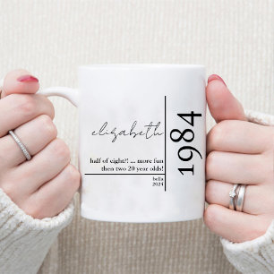 Modern 50th Milestone Birthday Script Name Party Two-Tone Coffee Mug
