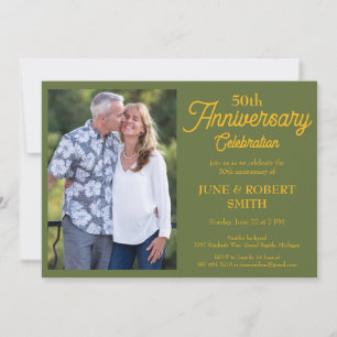 Modern 50th wedding anniversary invitation