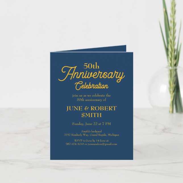 Modern 50th wedding anniversary invitation (Front)