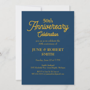 Modern 50th wedding anniversary invitation